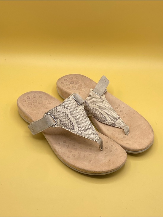 Vionic Shoes - Vionic Beige Snake-Print Thong Sandals